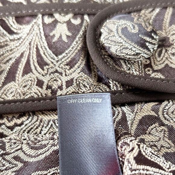 Liz Claiborne Women’s Brocade Brown and Tan Long Sleeve Blazer Size 14P - Picture 9 of 10